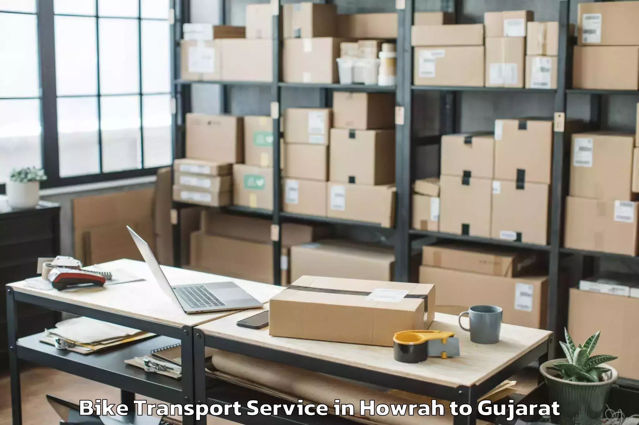 Quality Howrah to Amreli Bike Transport